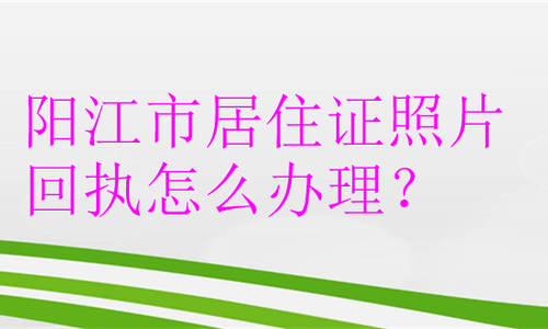 阳江市居住证照片回执怎么办理？