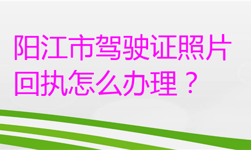 阳江市驾驶证照片回执怎么办理？