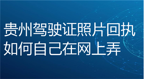 贵州驾驶证照片回执如何自己在网上弄？