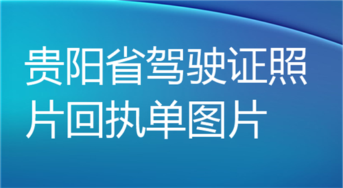 贵州省驾驶证照片回执单图片
