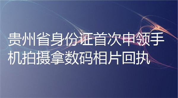 贵州省身份证首次申领手机拍摄拿数码相片回执