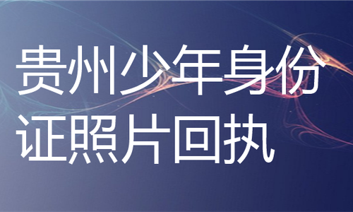 贵州少年身份证照片回执