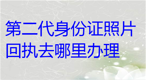 第二代居民身份证数字相片采集回执办理
