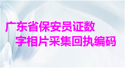广东省保安员数码相片采集回执编码
