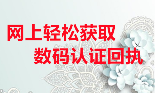 网上轻松获取数码认证回执办理
