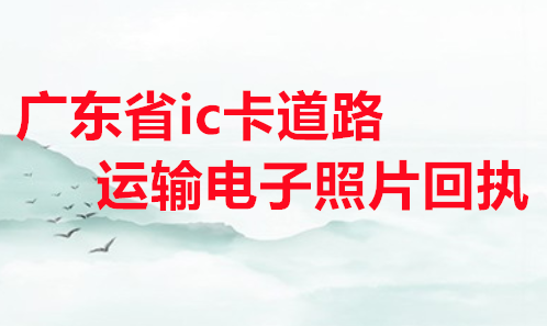 广东省IC卡道路运输电子照片回执办理